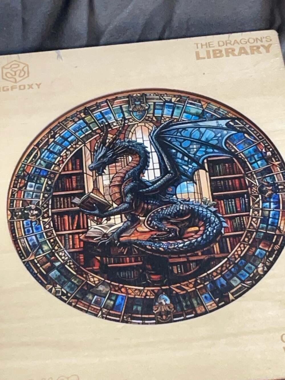 NEW Jigfoxy The Dragon's Library Creative Wooden Puzzle Size S 100 Pieces